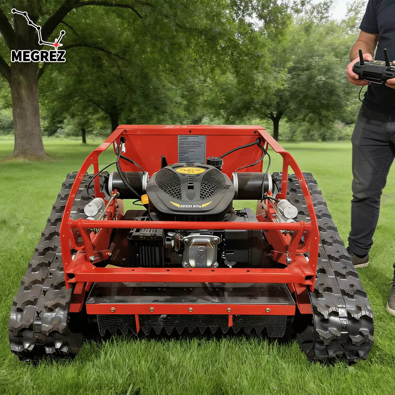 TINGBAI Ferngesteuerter Raupenmäher in Rot für alle Geländearten mit automatischer Rasenpflege für Obstgärten - Bild 2