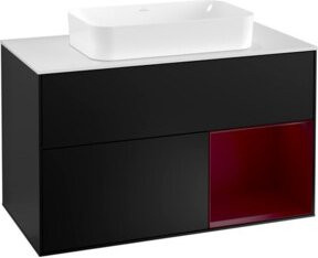 V&B Waschtischunterschrank Finion 100 Wandbeleuchtung in Weiß lackiert mit Breite: 100 cm und Tiefe: 50,1 cm - Bild 1