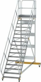 Günzburger Steigtechnik Aluminium und verzinkter Stahl Plattformtreppe in Silber - Bild 1