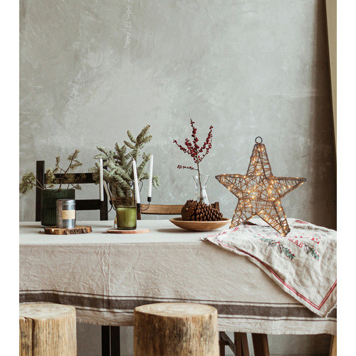 Näve LED Weihnachtsstern aus Metall im Landhaus Stil, Farbe: Natur/Beige, B x H: 25 x 25 cm - Bild 2