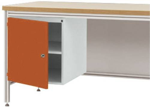 Manuflex Gehäuse-Unterbau ZB4979.2001 für ALU-Arbeitstische, Nutzhöhe: 50 cm, für Tischtiefe: 60 cm, Farbe: Weiß/Orange - Bild 1