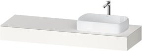 Duravit Konsole Qatego in Weiß Matt mit einem Ausschnitt und Becken rechts, B/T/H: 160 x 55 x 17 cm - Bild 1