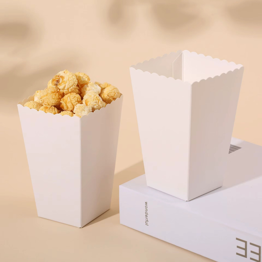Einfarbige Popcorn Box aus Papier in Grün für Geburtstag, Hochzeit und Party-Dekorationen - Bild 2