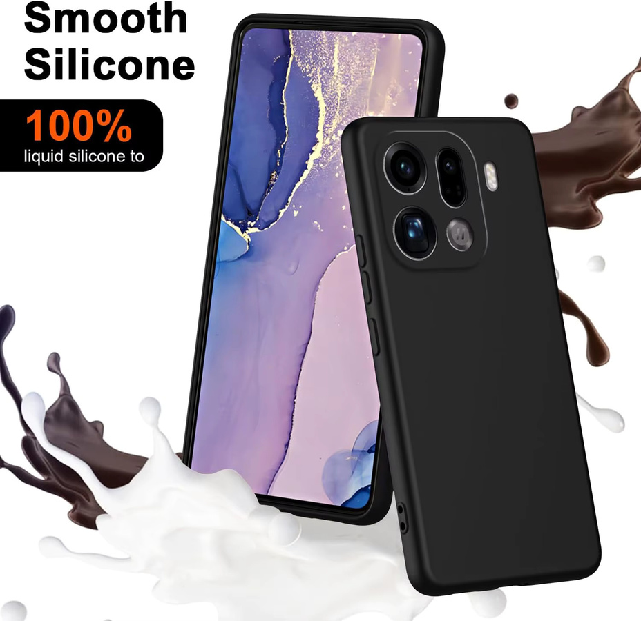 Flexible Flüssigsilikon Schutzhülle für OPPO Find X9 Pro 5G in Schwarz und Grün - Bild 3