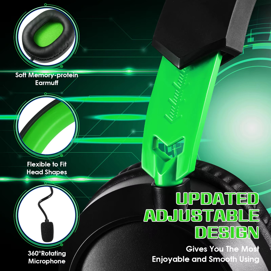 FocusOnPC Gaming-Headset mit Mikrofon und 40-mm-Treibern, Blau - Bild 3