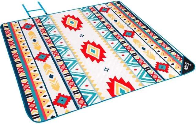 Picknickdecke NILS Camp Aztec in Multicolour mit wasserdichter Unterseite, B/B/L: 200 x 195 cm - Bild 1