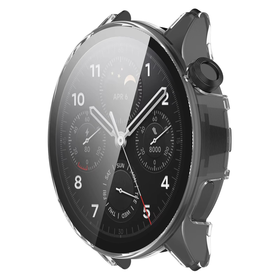 FIFATA Schutzhülle aus gehärtetem Glas für Xiaomi Watch S1 Pro, Schwarz - Bild 2