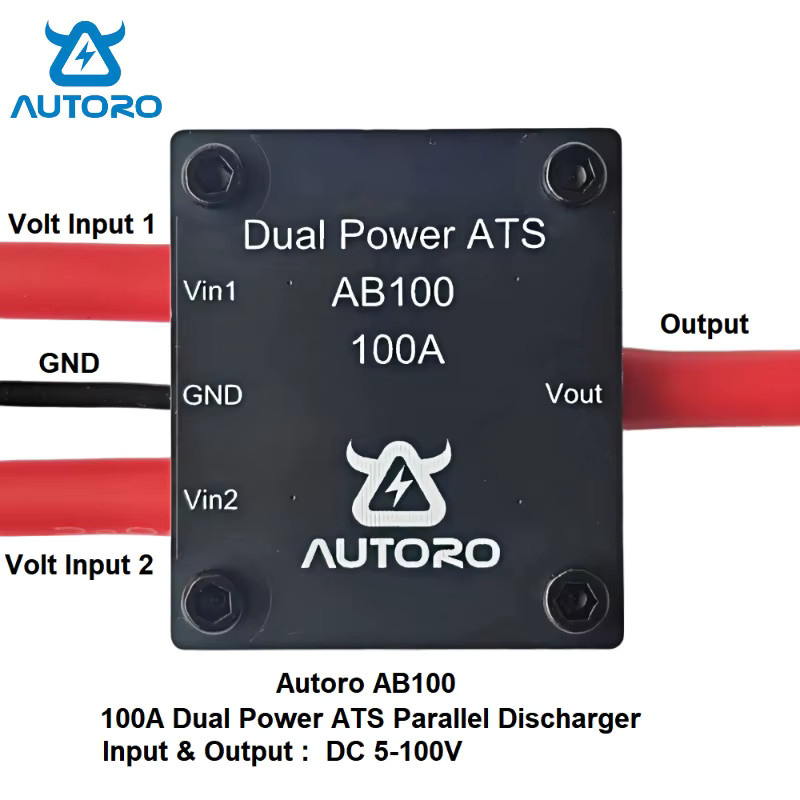 AUTORO ATS Dual-Power-Parallelentlader Automatischer Transferschalter für Wohnmobil, Camper, Van und Boot in Schwarz - Bild 1