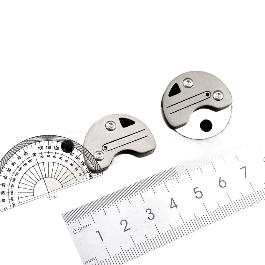 JIANLAI Taschenmesser in Münzform aus Metall als Schlüsselanhänger zum Öffnen von Paketen und Kartons, Silber - Bild 5