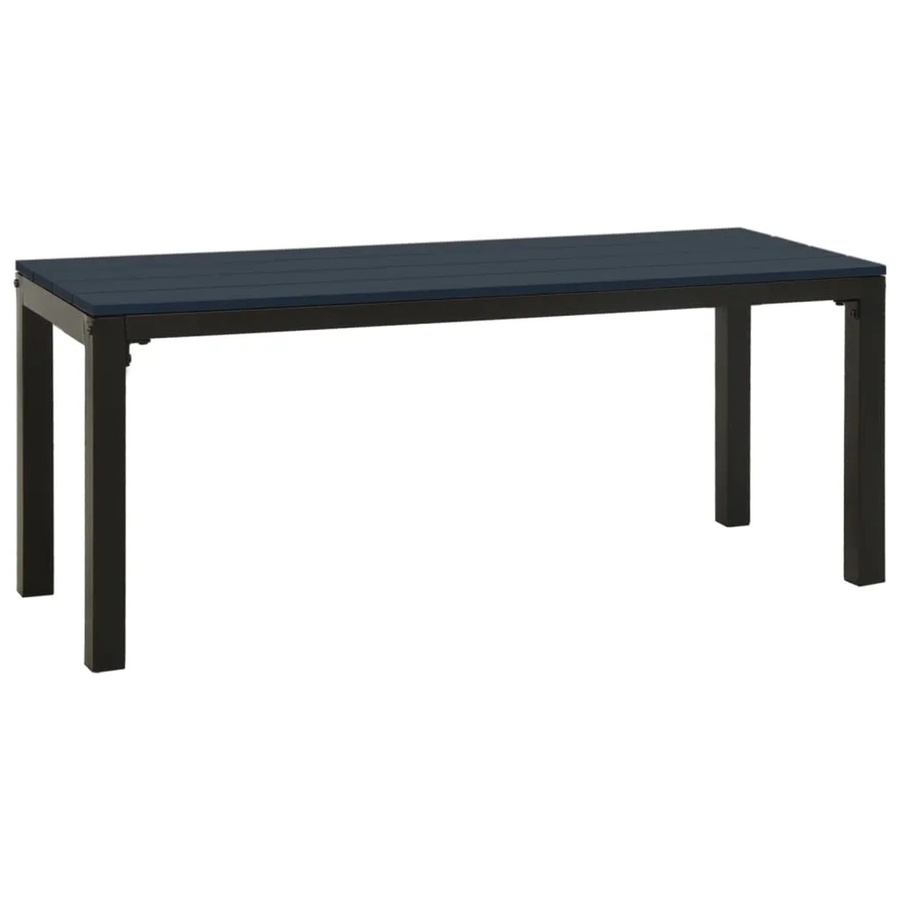 Gartenbank furnicato aus Stahl und WPC in Schwarz, Breite: 110 cm, Tiefe: 45 cm, Höhe: 39 cm - Bild 2