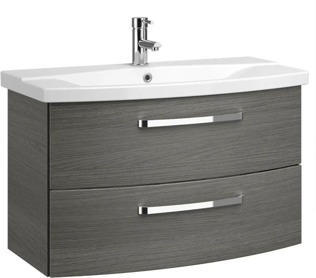 Pelipal Waschtisch Serie 4010 in Graphit mit modernem Design und Softclose, Breite: 84 cm - Bild 1