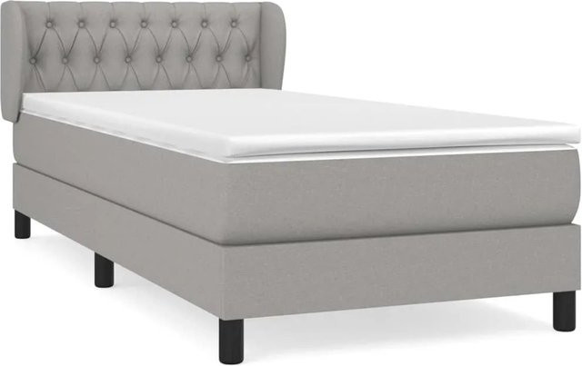 vidaXL Boxspringbett mit Matratze Hybrid-Design in Hellgrau B/T/H: 100 x 200 x 103 cm - Bild 1