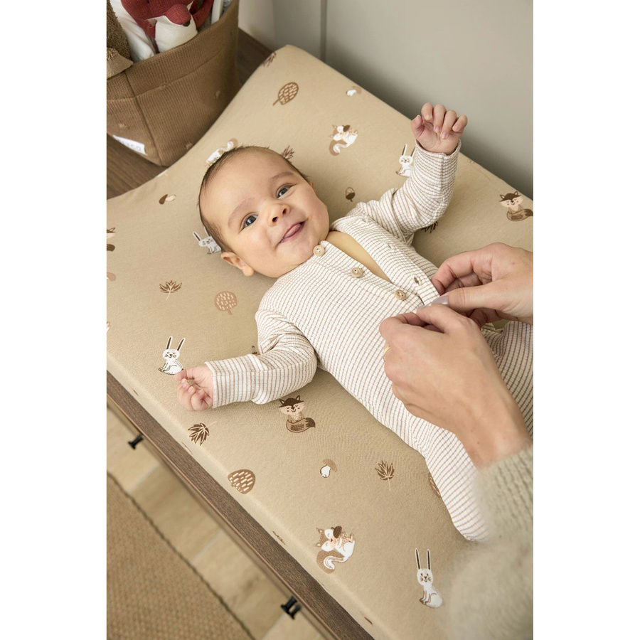 Meyco Baby Wickelauflagenbezug aus Jersey in Beige, B/T: 50 x 70 cm - Bild 2