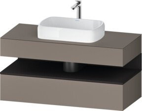 Duravit Waschtischunterschrank Qatego in Grau Matt, Wandmontage mit Scharniertüren und internen Schubladen, B/T/H: 120 x 55 x 60 cm - Bild 1