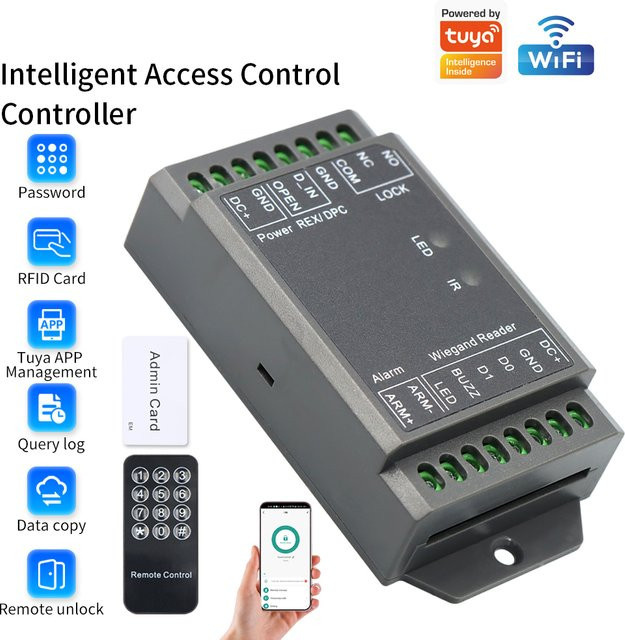 LUCKING DOOR WLAN-App Einzel-Tür-Fernbedienung Zugangskontroll-Panel Wiegand 26 44 Bit Eingangs-Controller in Weiß - Bild 1