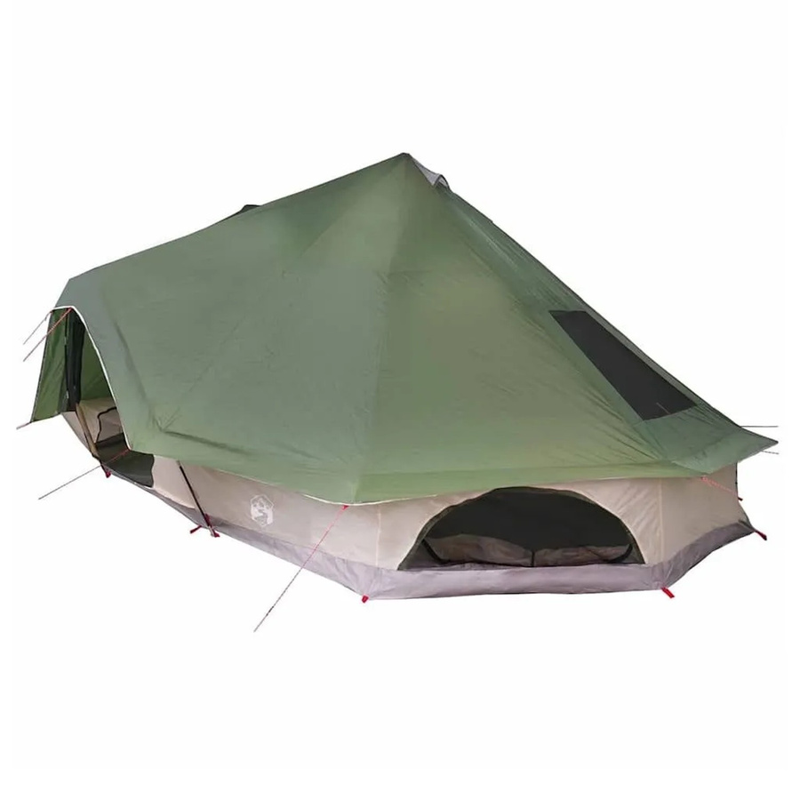 vidaXL Familien-Tipi-Zelt mit Dach in Grün, B/T/H: 680 x 430 x 270 cm - Bild 2