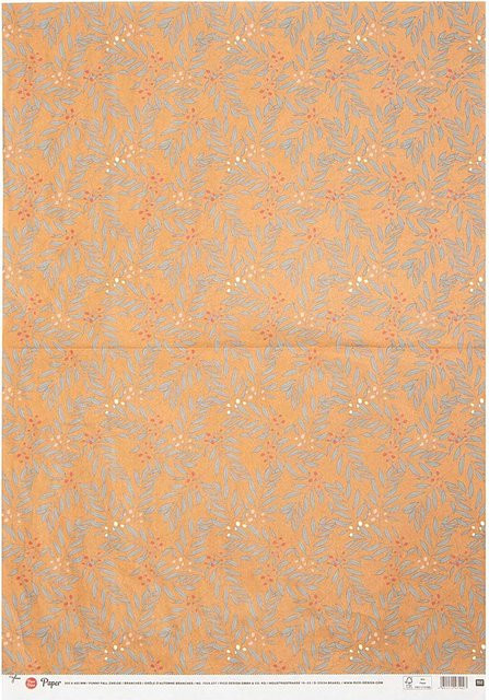 Rico Design Paper Patch Papier Zweige orange B/H: 30 x 42 cm - Bild 1