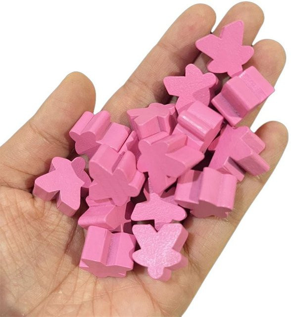 Binchi Outdoor Product Holz-Meeple Bauern Figuren, 100 Stück, Rosa, ab 14 Jahren - Bild 1