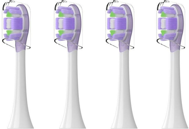 Mijia Ersatz-Bürstenköpfe für oszillierende elektrische Zahnbürste, 4 Stück, violett - Bild 1