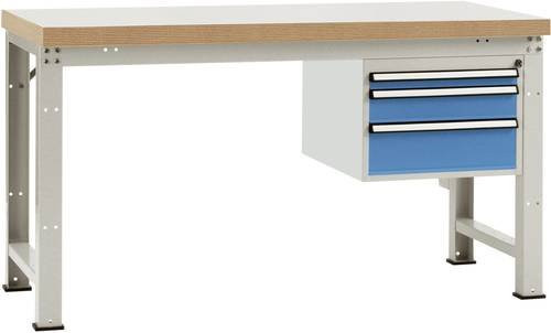 Manuflex Werkbank WP5617.5012 in Licht-Blau und Grau aus Stahl und Kunststoff, B/T/H: 200 x 80 x 70 cm - Bild 1