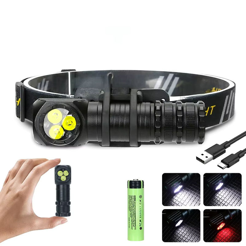 XIWANGFIRE LED Scheinwerfer mit 3 LEDs, 1300lm, Schwarz, mit Magnet für Outdoor und Camping - Bild 6