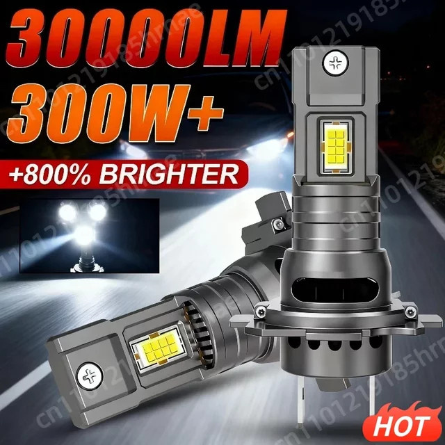 XMSJ H7 LED-Scheinwerfer mit 30000LM und 7035 CSP-Chips, 6000 K, CANBUS Plug-and-Play Mini-Autolampe in Silber - Bild 1