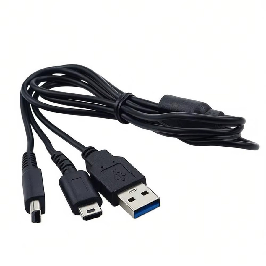 USB-Ladekabel für Nintendo NDSI 3DS 2DS 3DS XL NDSL Zubehör in Schwarz mit USB-A Anschluss - Bild 4