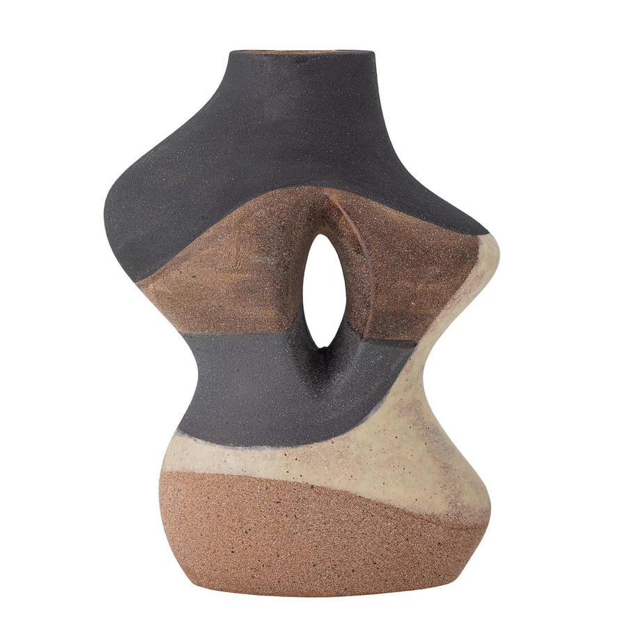 Bloomingville Vase Vica aus Keramik in Braun mit skandinavischer Eleganz, Höhe: 27 cm - Bild 1