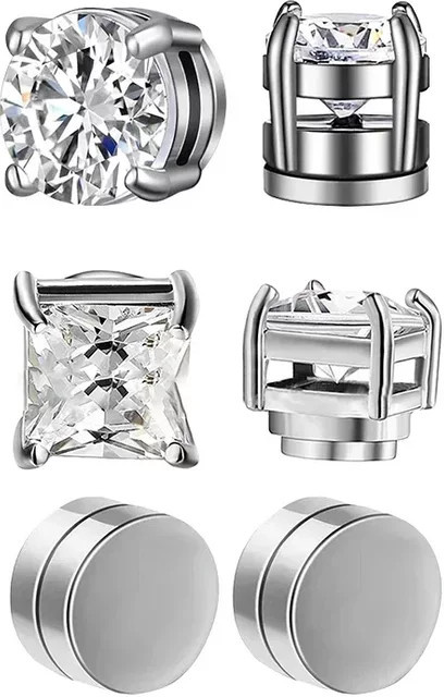 Ohrstecker, Zirkonia, Silber, Edelstahl, Unisex - Bild 1