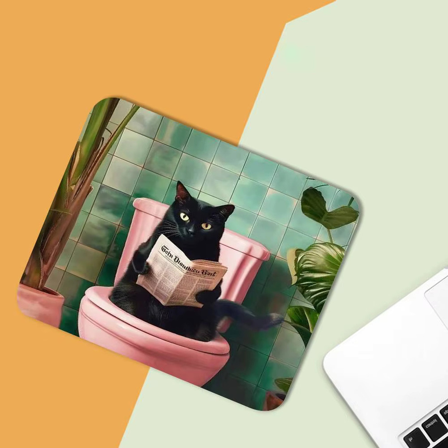 Rastar Art Green Mauspad mit Katzen-Motiv für Gaming und Laptop, Schreibtischunterlage in Grün und Multicolour - Bild 5
