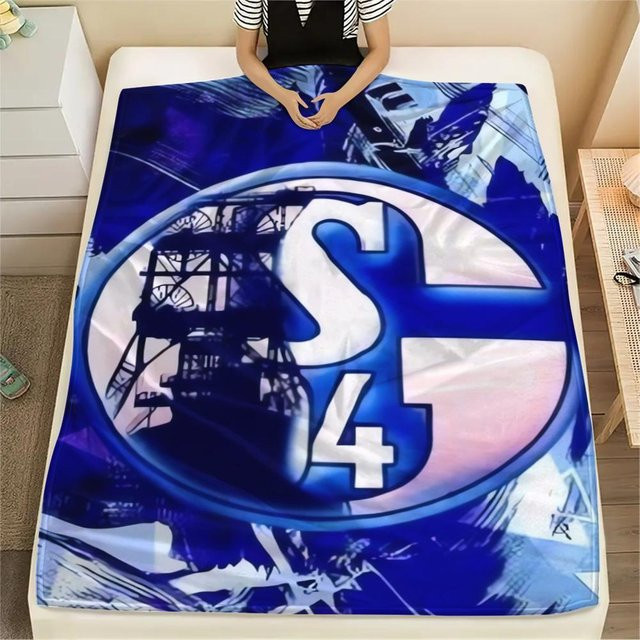 On My Love Home Schalke 04 Flanelldecke in Blau, B/B: 80 x 120 cm - Bild 1