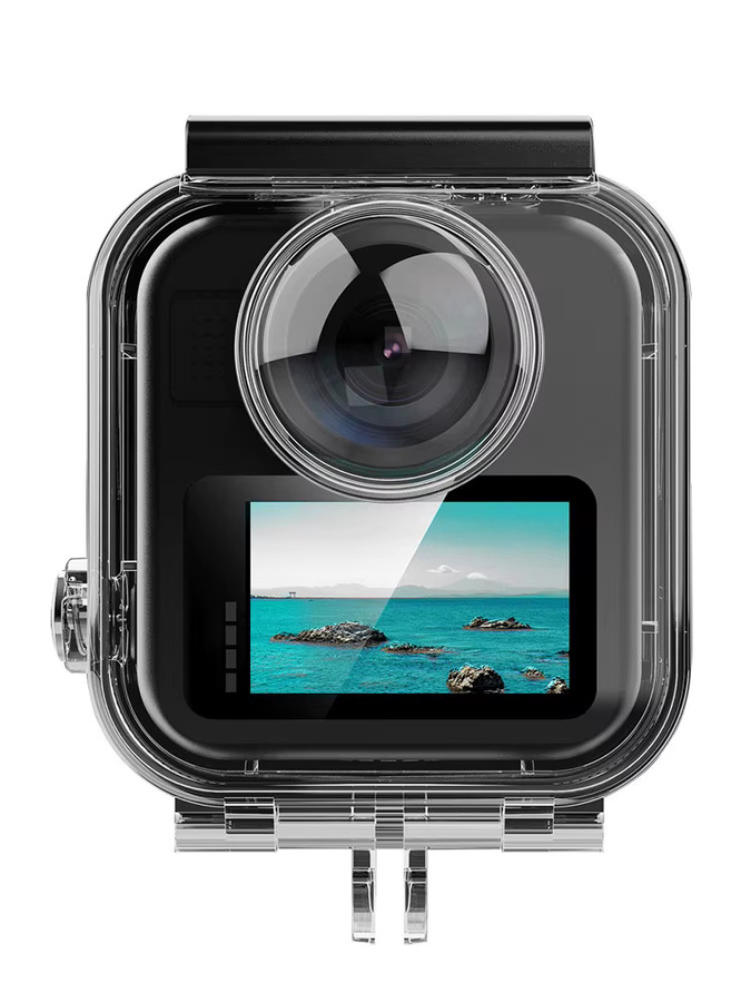 Wasserdichtes Gehäuse für GoPro Max 2, transparentes Unterwasser-Tauchgehäuse mit Anti-Drop-Schutz - Bild 4