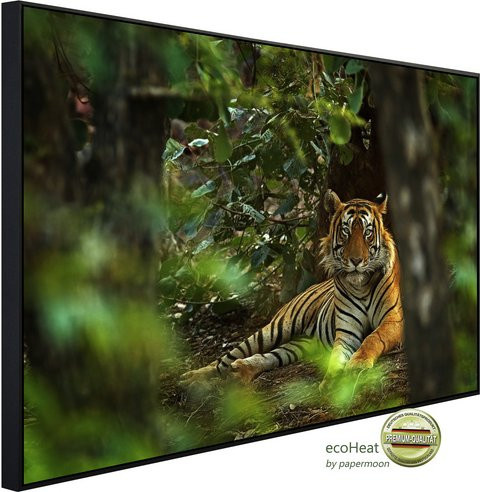 papermoon EcoHeat Infrarotheizung Tiger im Wald, bunt mit Matt-Effekt, App-Steuerung und Überhitzungsschutz - Bild 1