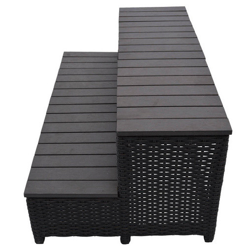Canadian Spa Whirlpool Treppe in Braun für quadratische Whirlpools mit 2,15 m Länge, B/T/H: 100 x 56 x 43 cm - Bild 2