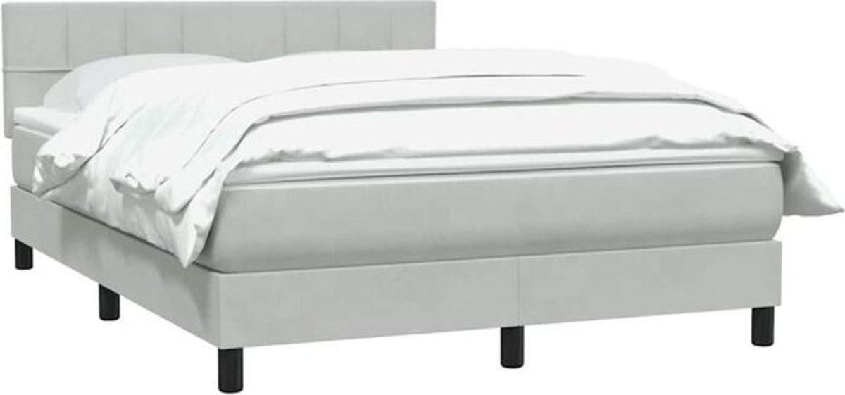 vidaxl Boxspringbett mit Matratze in Grau aus Samt, B/T/H: 160 x 220 x 78 cm - Bild 1