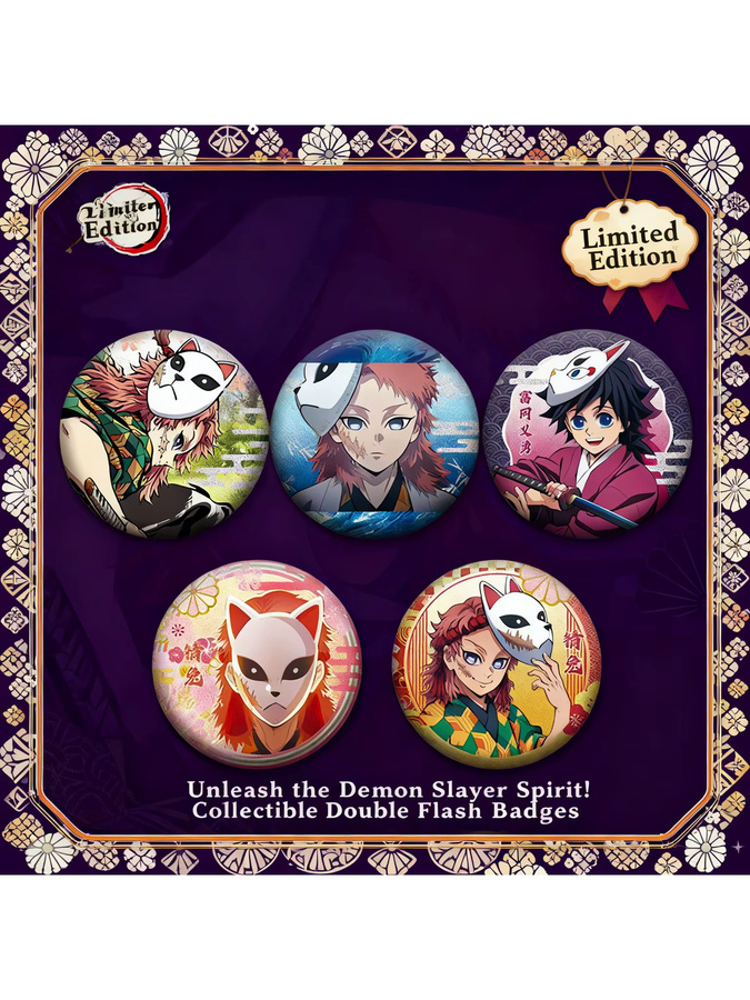 Bandai Demon Slayer Abzeichen, Doppelblitz, PET-Material - Bild 3