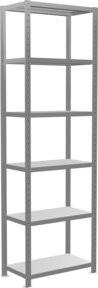 Schulte Grundregal Steckregal MULTIplus250, verzinkt, Farbe Silber/Grau, 6 Fachböden, B/T/H: 250 x 75 x 40 cm - Bild 1