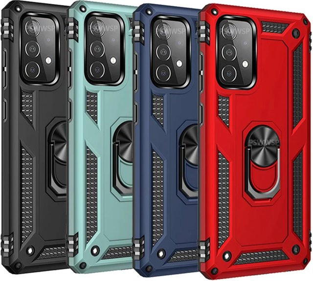Robuste stoßfeste Panzerhülle für Samsung Galaxy S26 S25 S24 S23 S22 Ultra Plus A56 A55 A36 A26 A17 A16 mit Stoßfängern und Ringabdeckung in Schwarz - Bild 1
