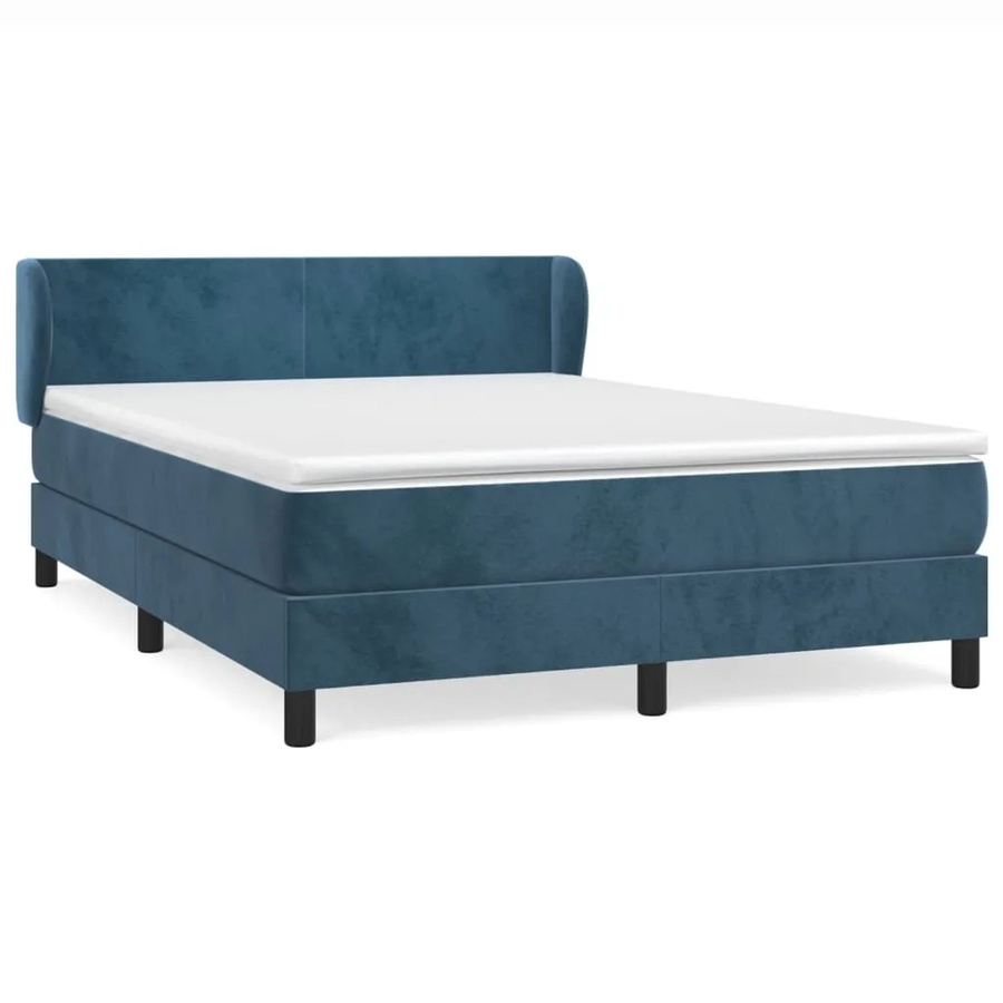 vidaXL Boxspringbett mit Matratze Dunkelblau Samt B/T: 140 x 200 cm - Bild 2