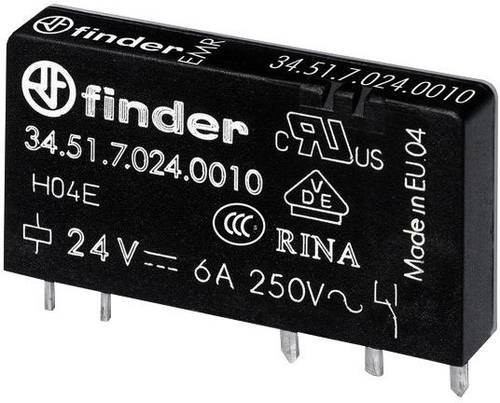 Finder Printrelais 34.51.7.012.0000 in Schwarz, 12 V/DC, 6A, 1 Wechsler - Bild 1
