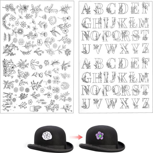 Wasserlösliches selbstklebendes Stickpapier in Weiß für Buchstaben- und Blumenstickereien zur Stabilisierung deiner DIY-Stickprojekte - Bild 1