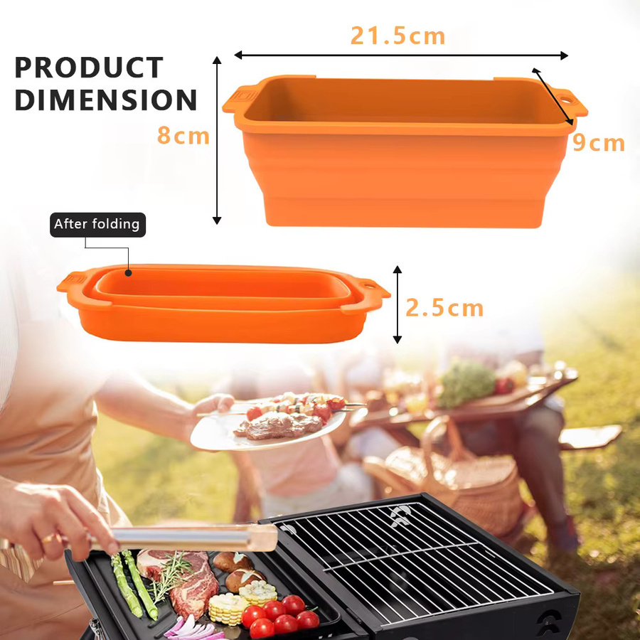 Faltbare Silikon-Fettbehälter-Einlagen für Blackstone Grillplatten in Orange - Bild 6