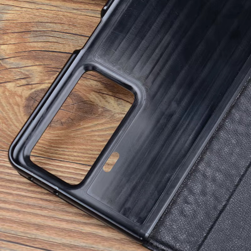 Wobiloo Luxus Echtleder Flip-Handyhülle für Honor Magic V5 und Honor Magic Vs3 in Beige und Schwarz - Bild 2