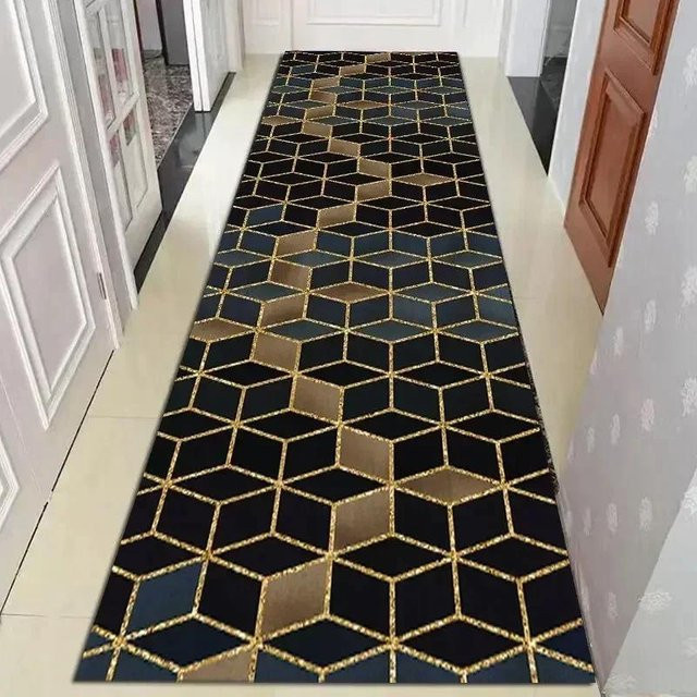 Moderner geometrischer Gangläufer Super Six aus Nylon in Mehrfarbig, B/T: 60 x 40 cm - Bild 1