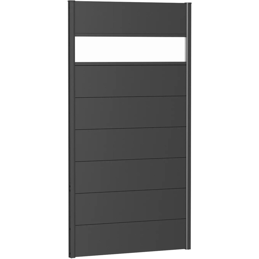 Biohort Wandpaneel Sichtschutz aus Stahlblech mit transparentem Acrylglas in Dunkelgrau-Metallic, Breite: 100 cm, Höhe: 180 cm - Bild 2