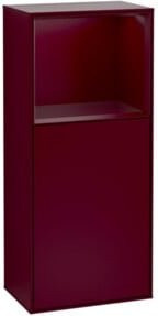 Villeroy & Boch Finion Seitenschrank mit Glasfront und LED-Beleuchtung, Matt, B/T/H: 41,8 x 0 x 93,6 cm - Bild 1