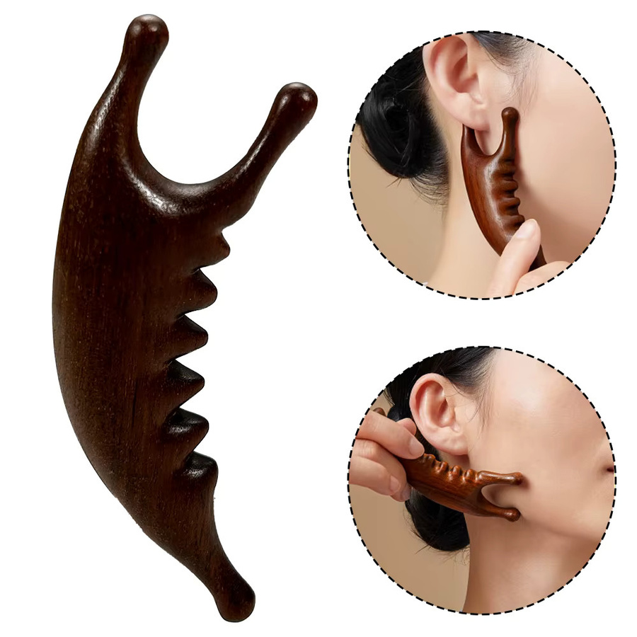 STAWHO Gua-Sha-Werkzeug aus Naturholz, Gesicht, Körper und Kopfhaut, Unisex - Bild 4