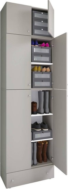 Schuhschrank Lona von VCM Möbel in Grau und Weiß, B/H/T: 70 x 240 x 39 cm - Bild 1