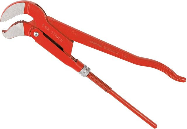 LUX-TOOLS Eckrohrzange mit S-Maul 38 mm aus Chrom-Vanadium in Rot - Bild 1