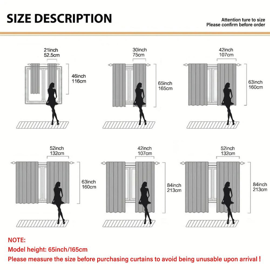 2er-Set halbtransparente Vorhänge mit Waldmuster von Household supplies MH, moderne Fensterbehandlung mit Stangentaschen, Breite: 52,5 cm, Höhe: 116 cm - Bild 4